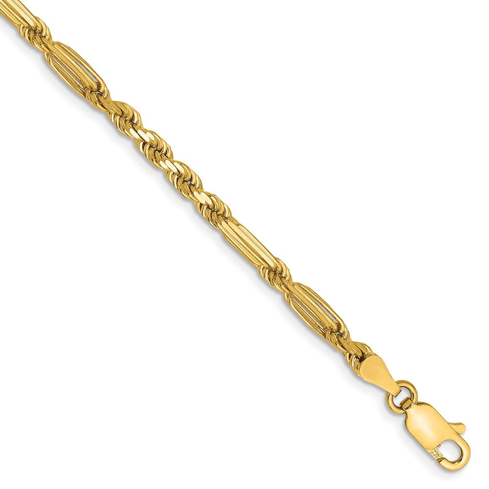 Solid;Diamond-cut;14k Yellow gold;Lobster