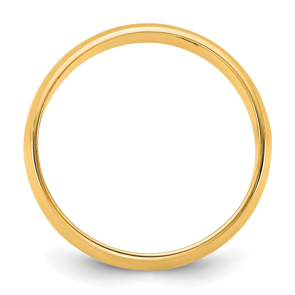 14KY 7mm LTW Milgrain Half Round Band Size 12