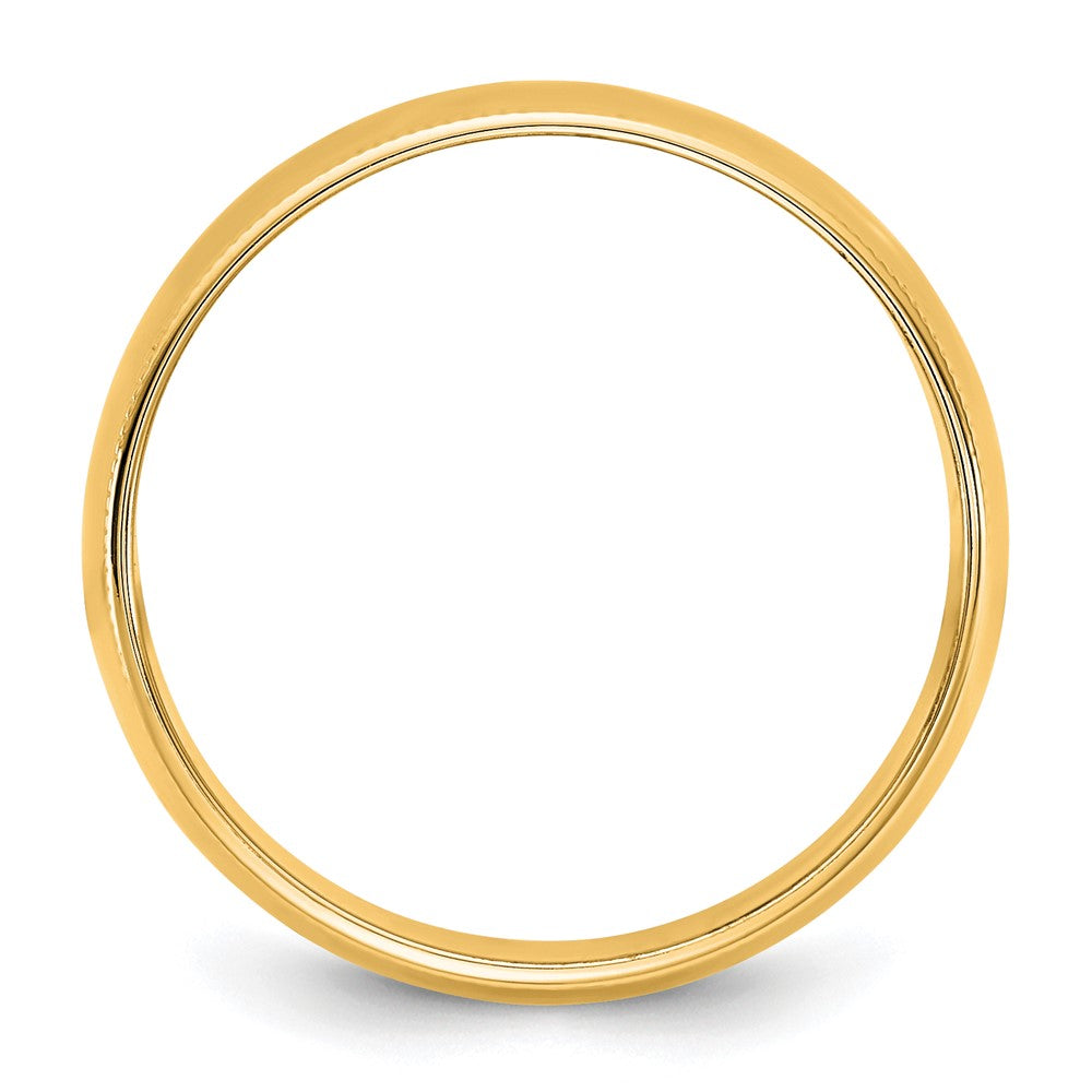 14KY 8mm LTW Milgrain Half Round Band Size 5