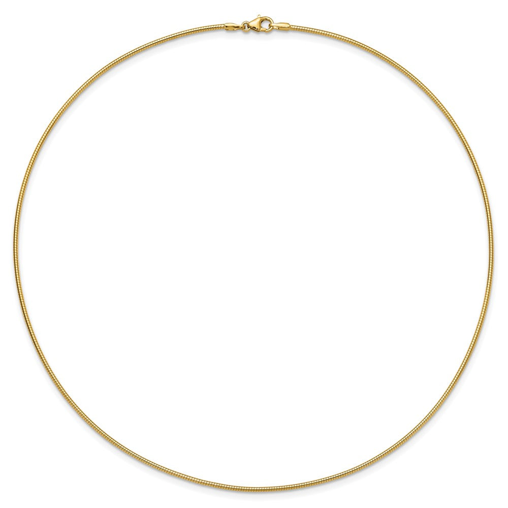 14K Polished 1.4mm 18 inch Round Omega Necklace