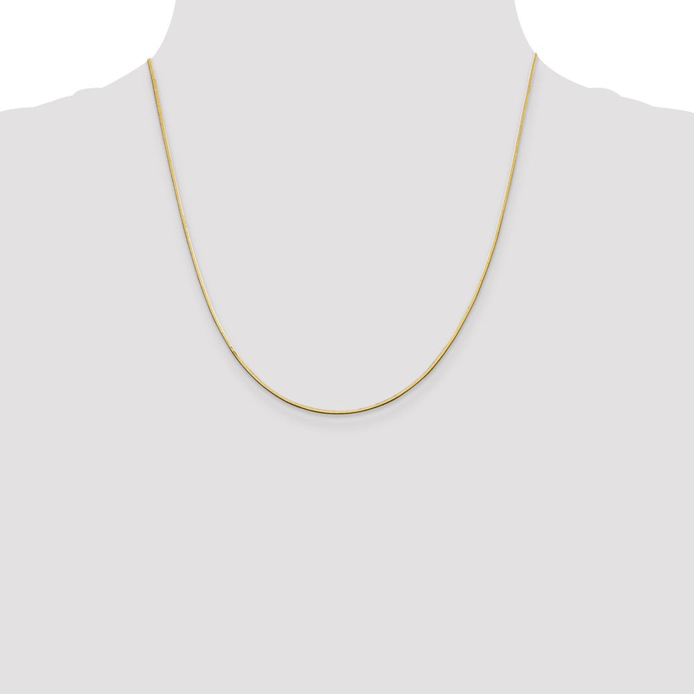 14K 20 inch 1mm Octagonal Snake with Lobster Clasp Chain