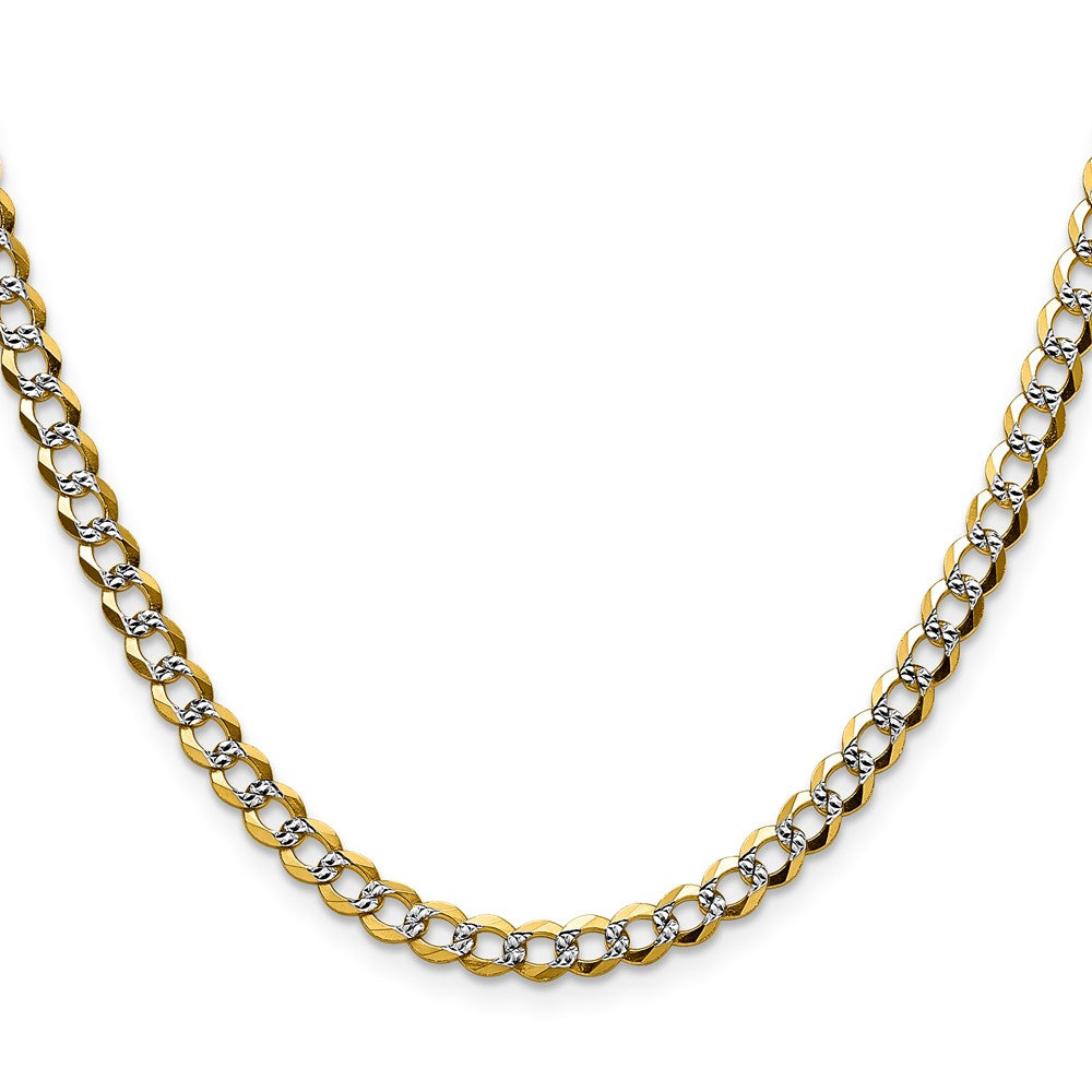 14k 4.7mm Lightweight Pav Flat Cuban Chain