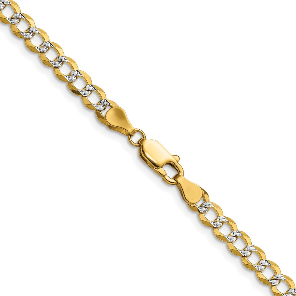14k 4.7mm Lightweight Pav Flat Cuban Chain