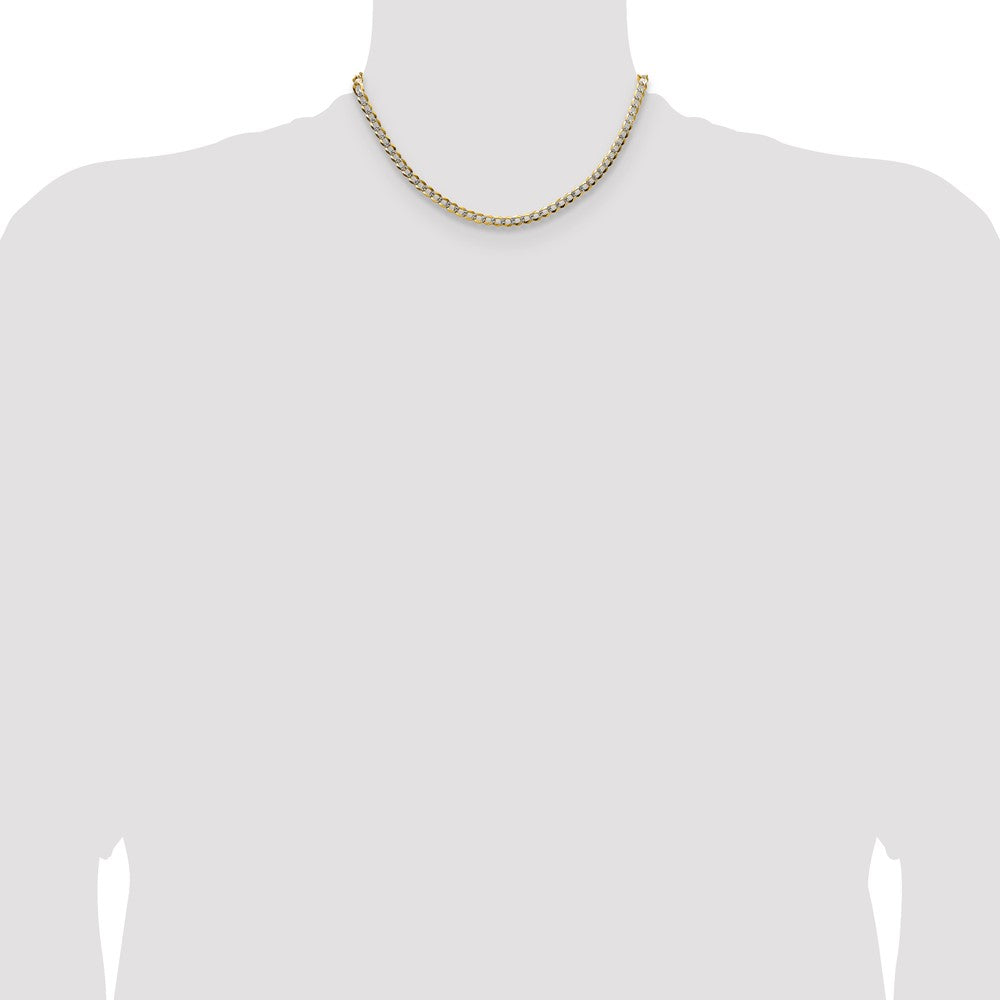 14k 4.7mm Lightweight Pav Flat Cuban Chain