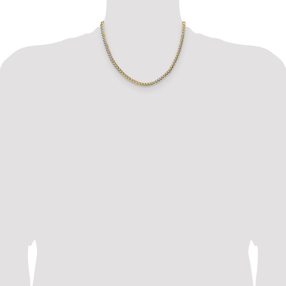 14k 4.7mm Lightweight Pav Flat Cuban Chain