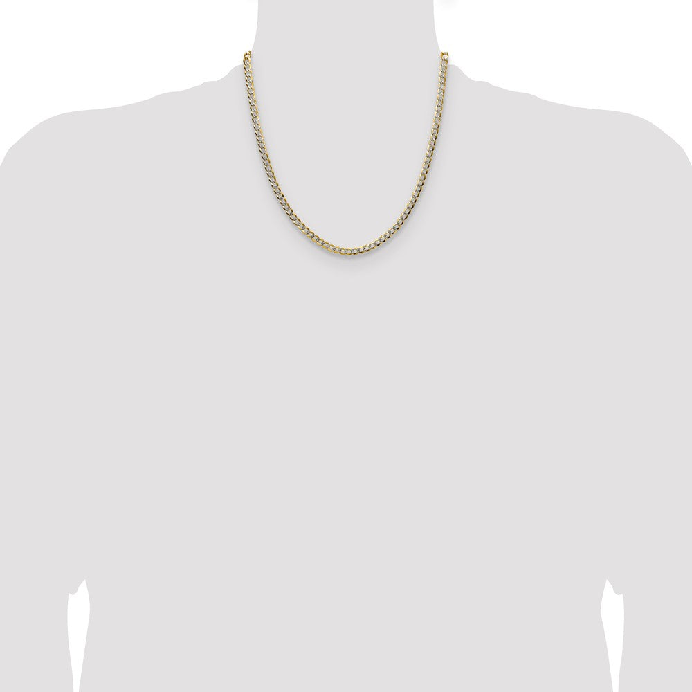 14k 4.7mm Lightweight Pav Flat Cuban Chain