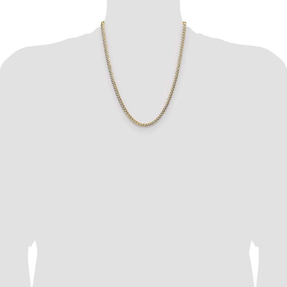 14k 4.7mm Lightweight Pav Flat Cuban Chain