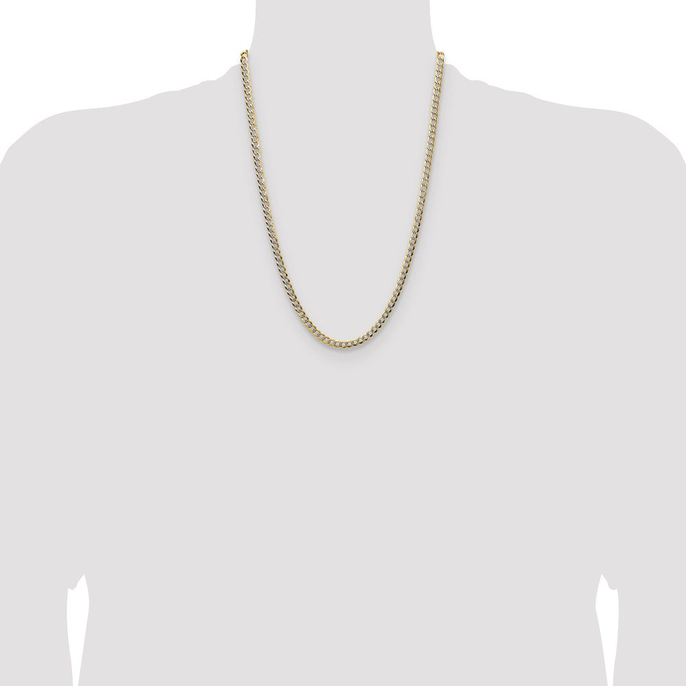 14k 4.7mm Lightweight Pav Flat Cuban Chain