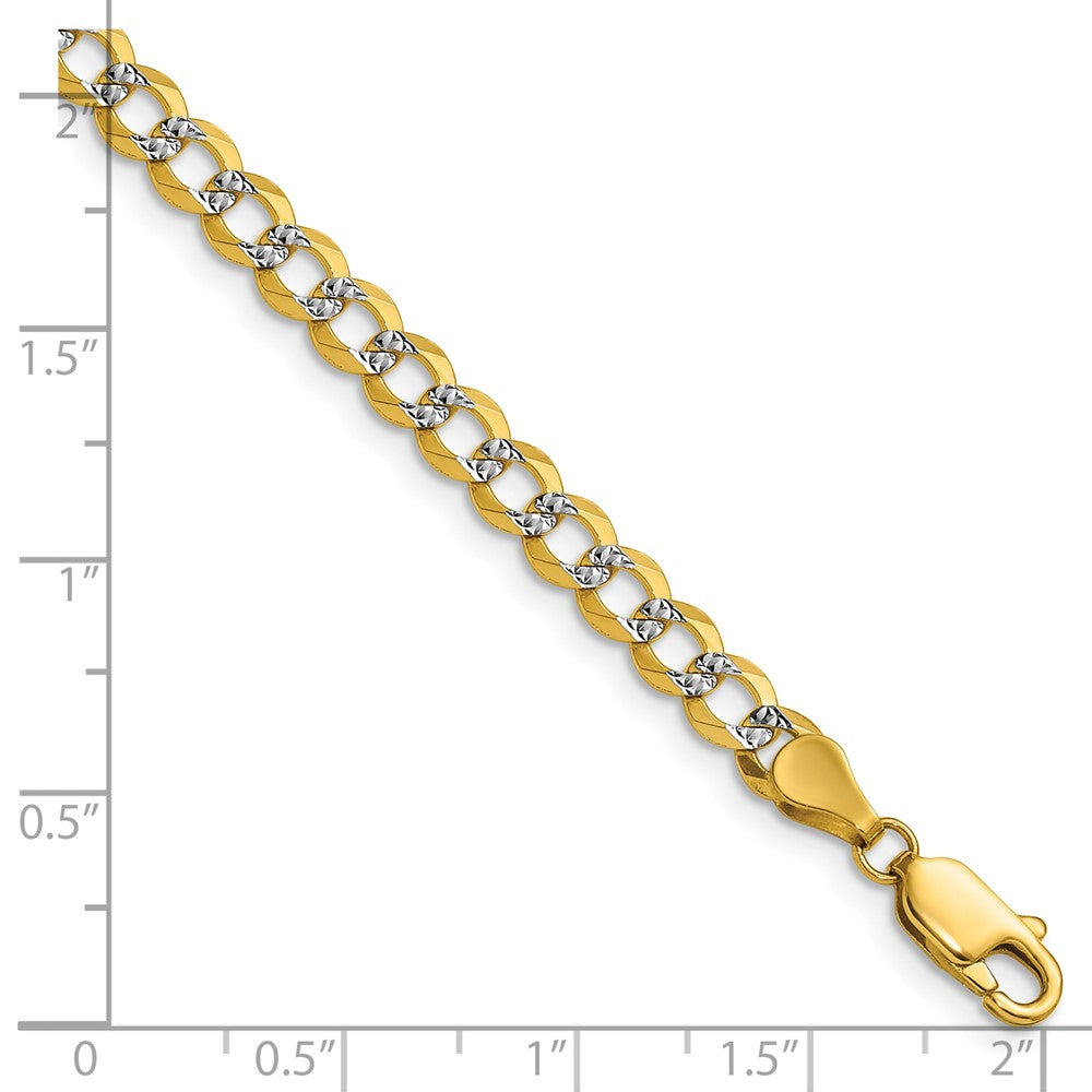 14k 4.7mm Lightweight Pav Flat Cuban Chain