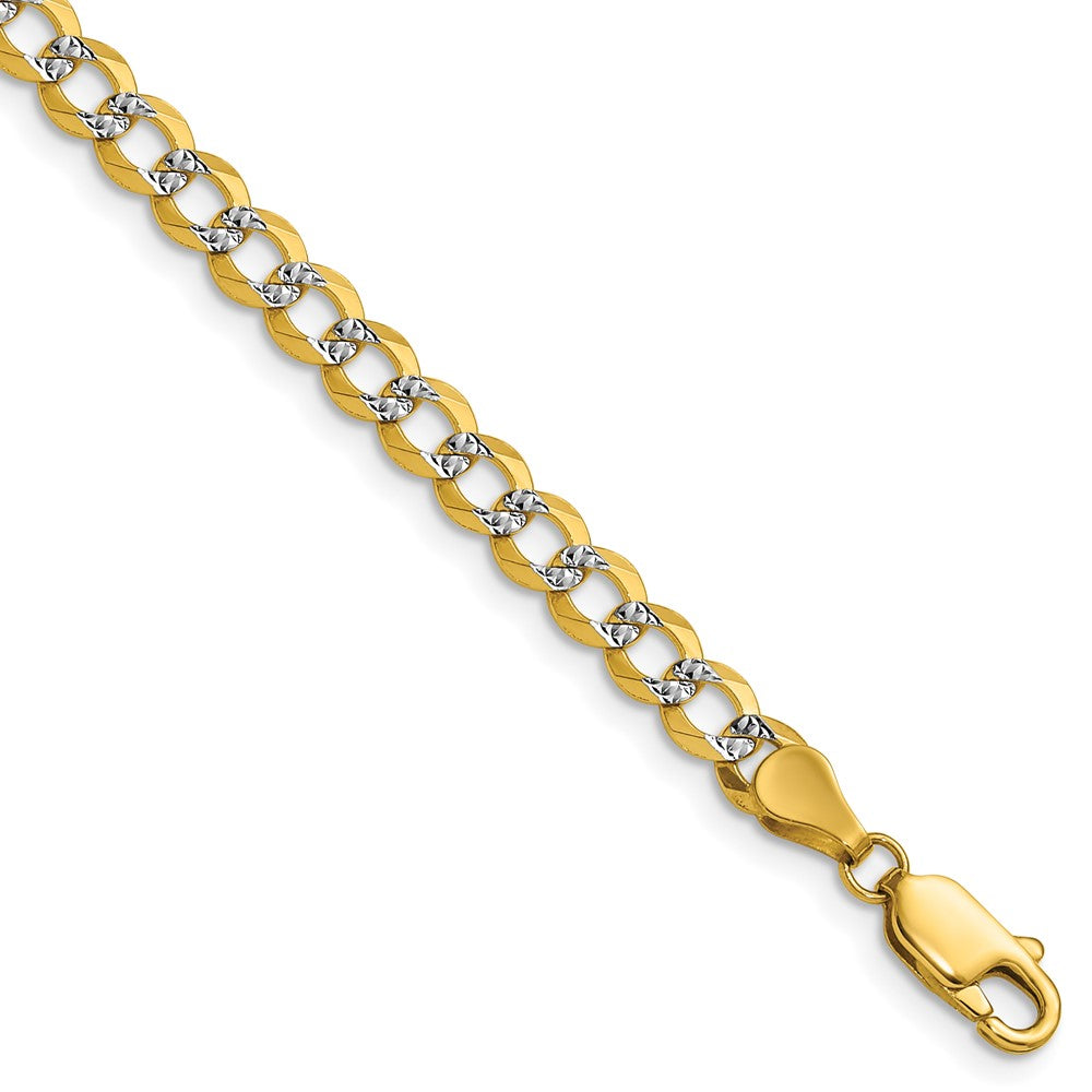 14k 4.7mm Lightweight Pav Flat Cuban Chain