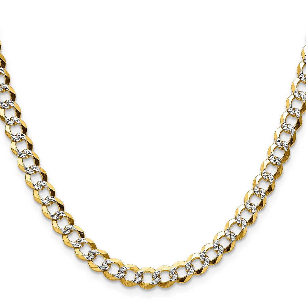 14k 5.9mm Lightweight Pav Flat Cuban Chain