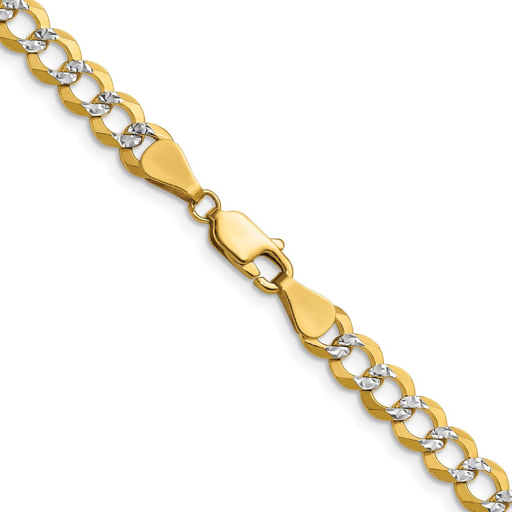 14k 5.9mm Lightweight Pav Flat Cuban Chain