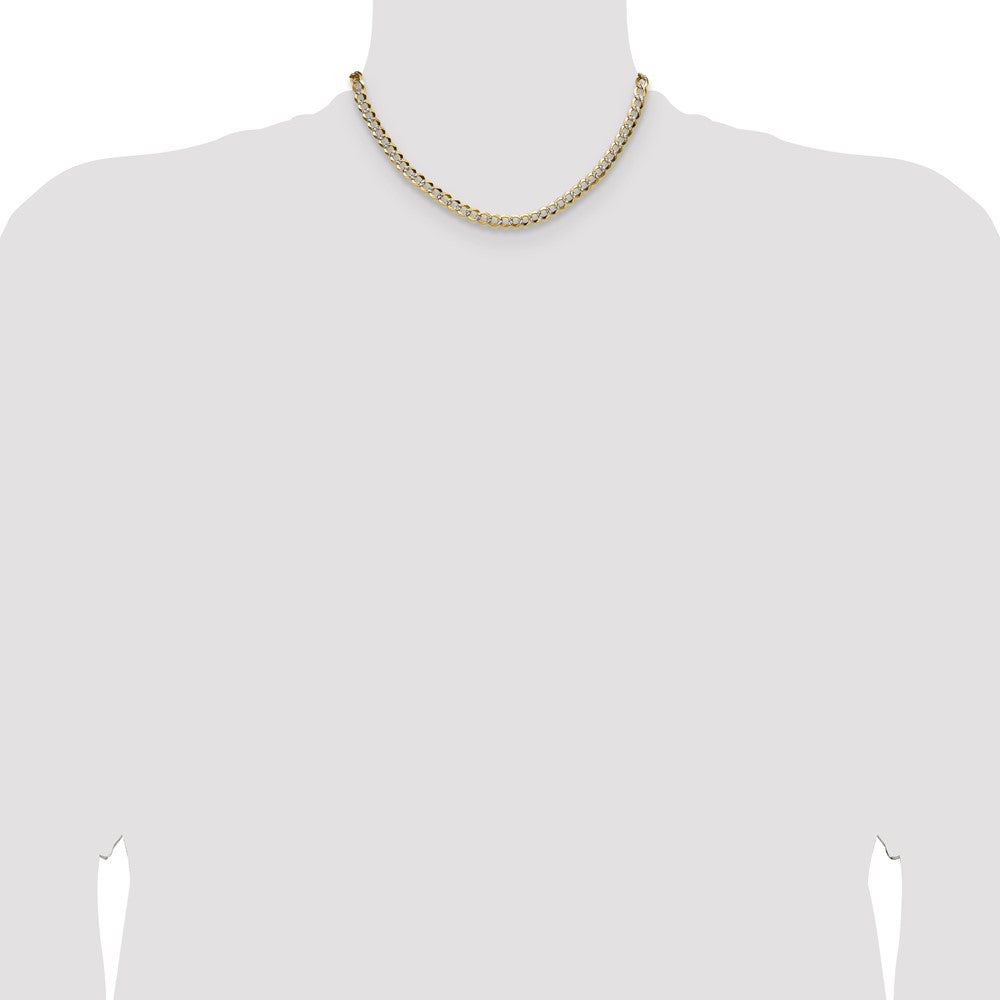 14k 5.9mm Lightweight Pav Flat Cuban Chain