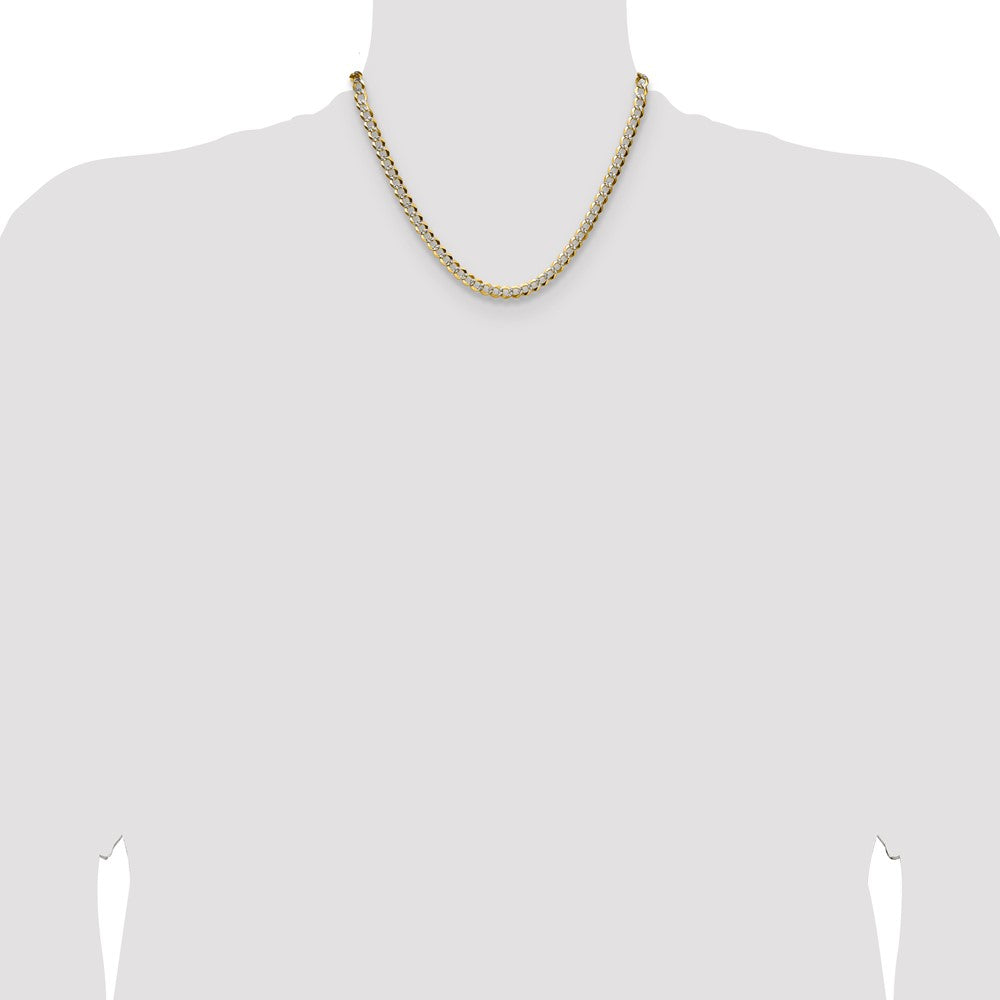 14k 5.9mm Lightweight Pav Flat Cuban Chain