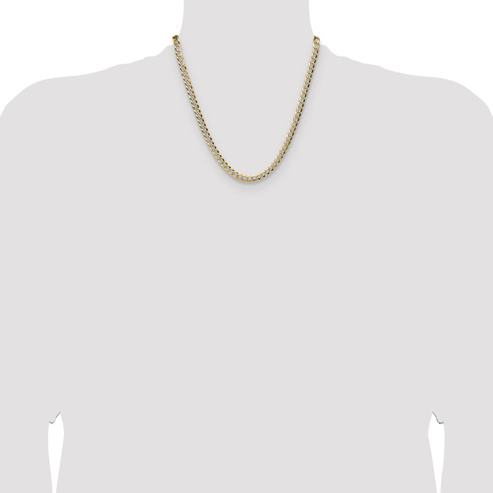 14k 5.9mm Lightweight Pav Flat Cuban Chain
