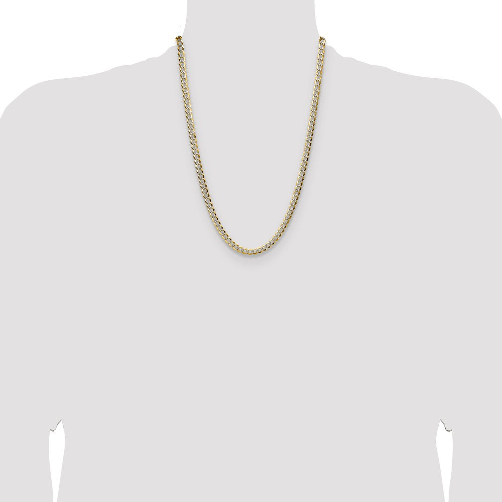 14k 5.9mm Lightweight Pav Flat Cuban Chain