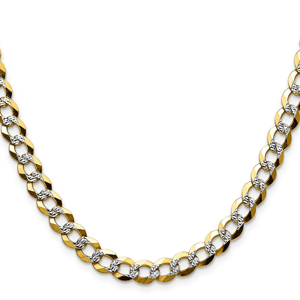 14k 7.2mm Lightweight Pav Flat Cuban Chain