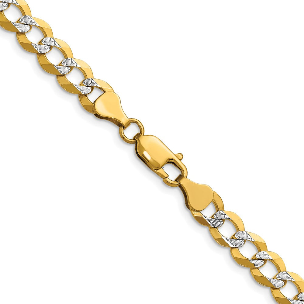 14k 7.2mm Lightweight Pav Flat Cuban Chain
