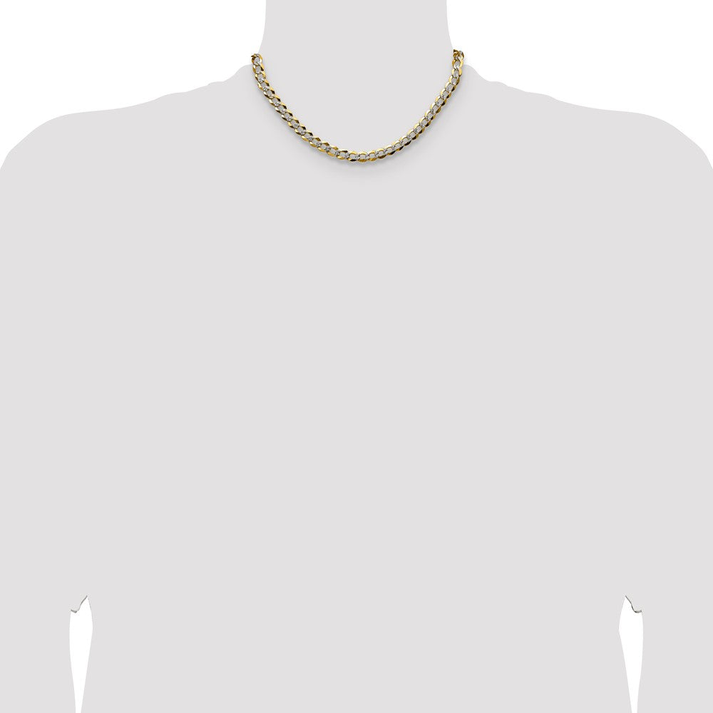 14k 7.2mm Lightweight Pav Flat Cuban Chain