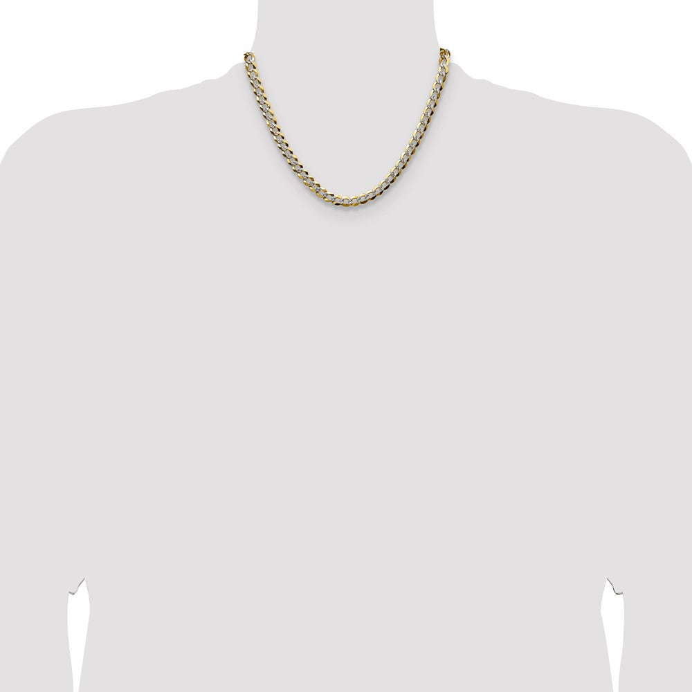 14k 7.2mm Lightweight Pav Flat Cuban Chain