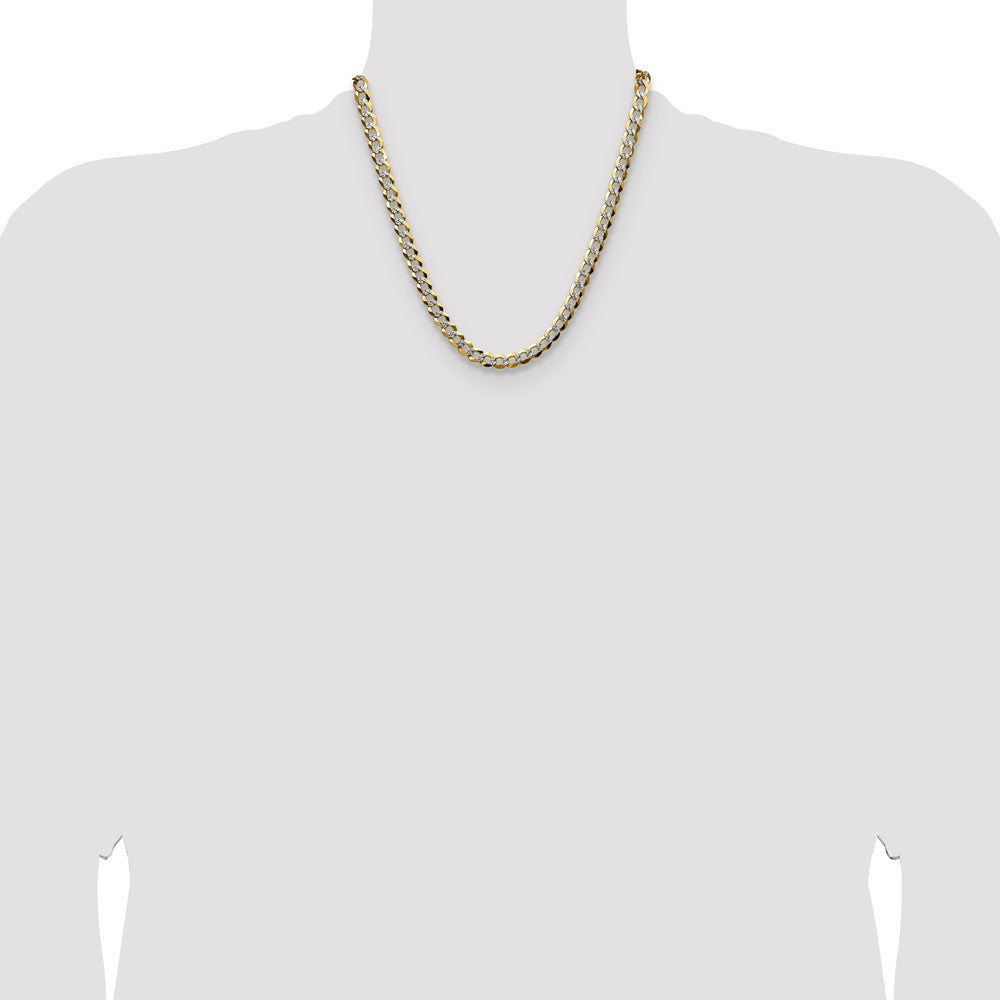 14k 7.2mm Lightweight Pav Flat Cuban Chain