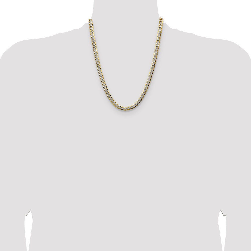 14k 7.2mm Lightweight Pav Flat Cuban Chain