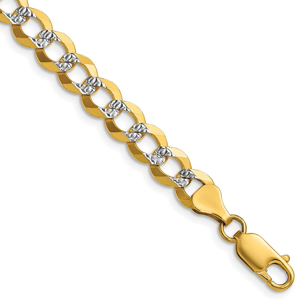 14k 7.2mm Lightweight Pav Flat Cuban Chain