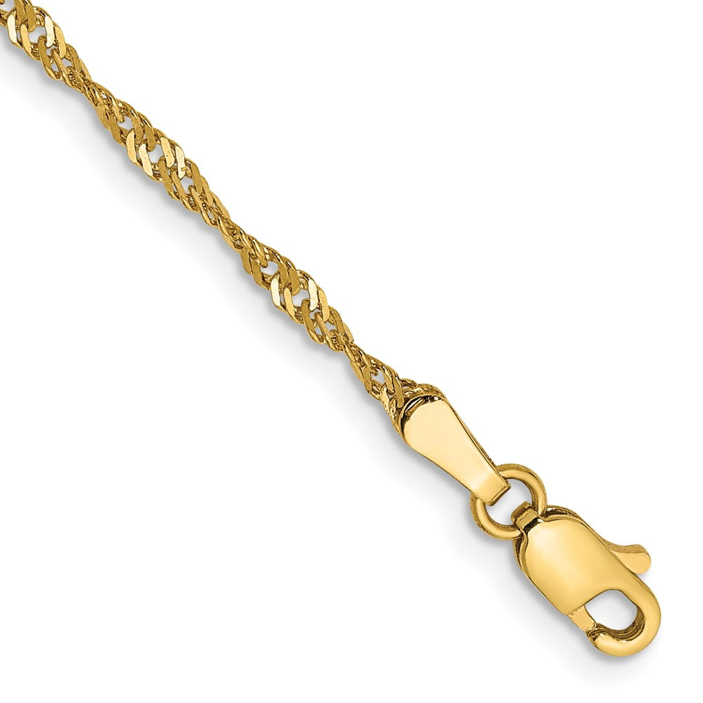 Solid;Polished;14k Yellow gold;Lobster
