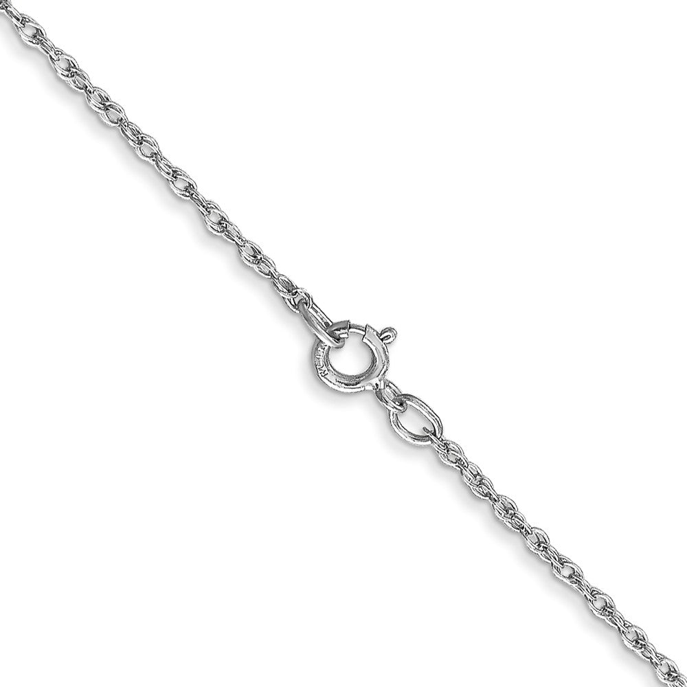 14K White Gold 24 inch .8mm Light Baby Rope with Spring Ring Clasp Chain