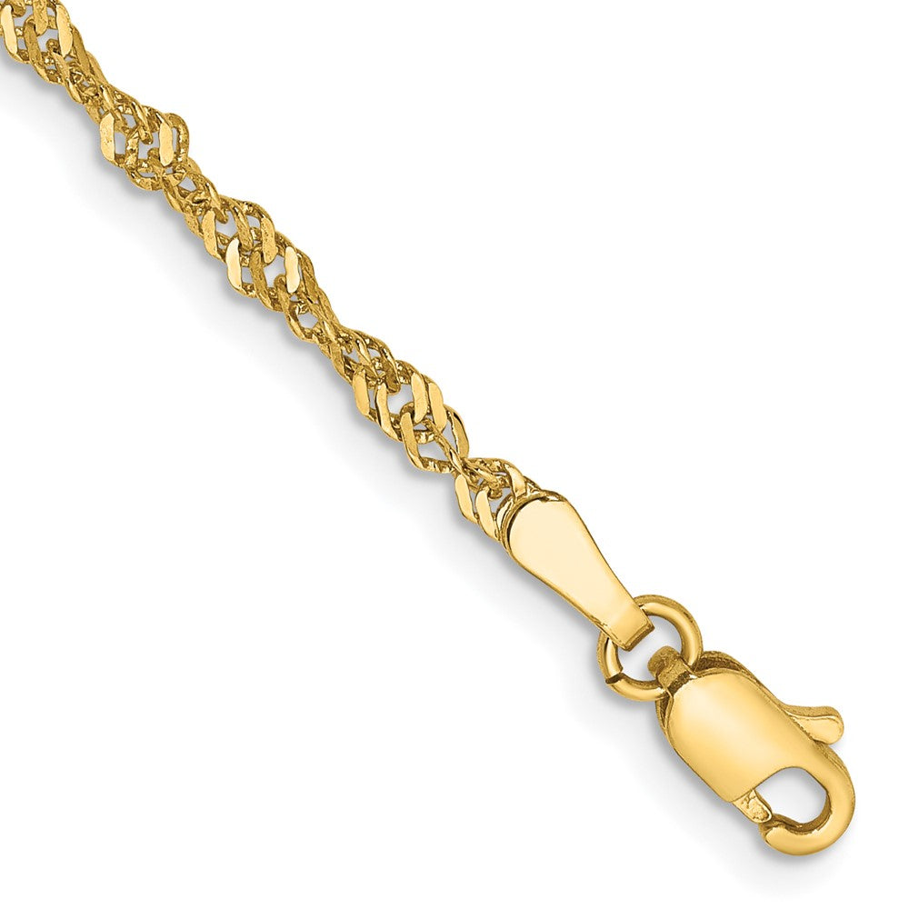 Solid;Polished;14k Yellow gold;Lobster