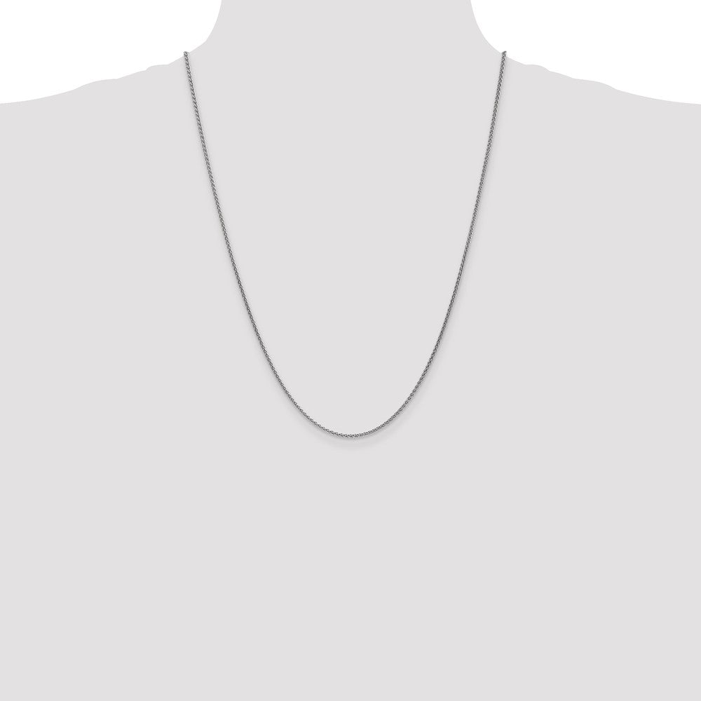 14K White Gold 24 inch 1.7mm Spiga with Lobster Clasp Chain