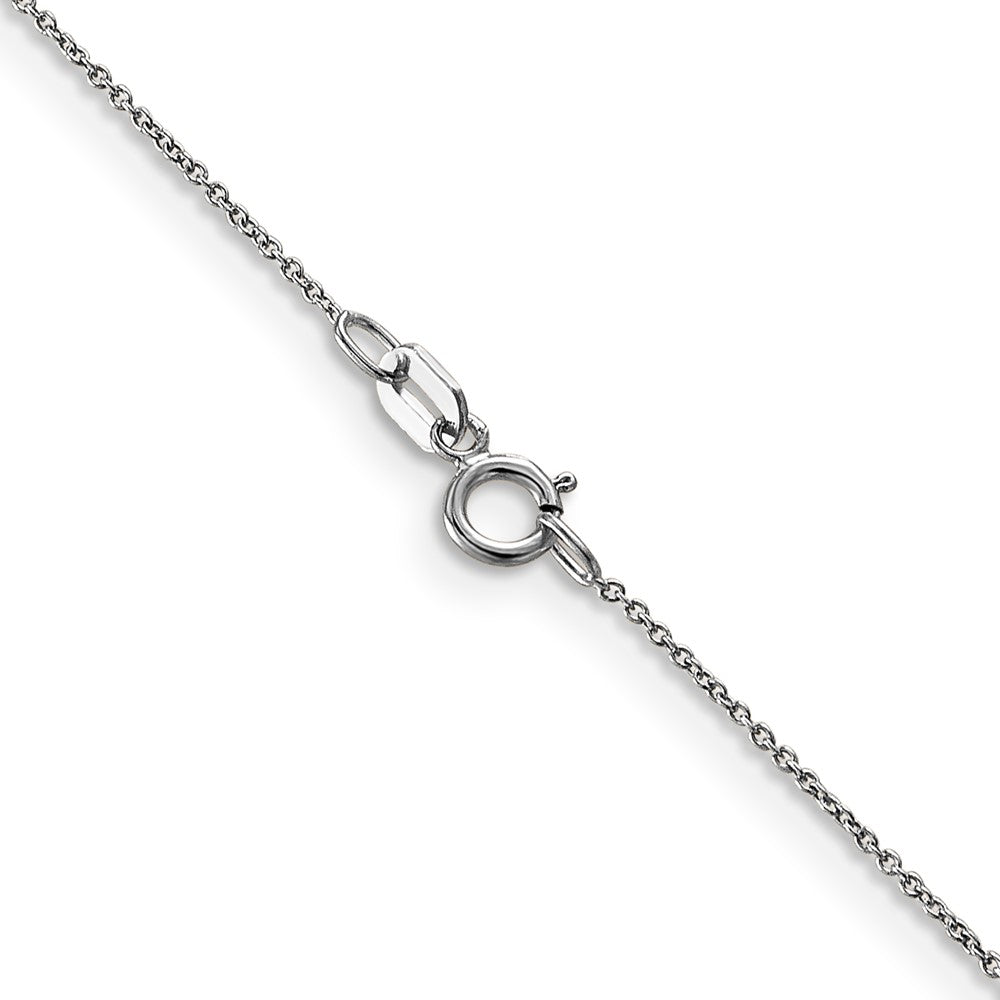 14k White Gold .75mm Round Open Link Cable Chain