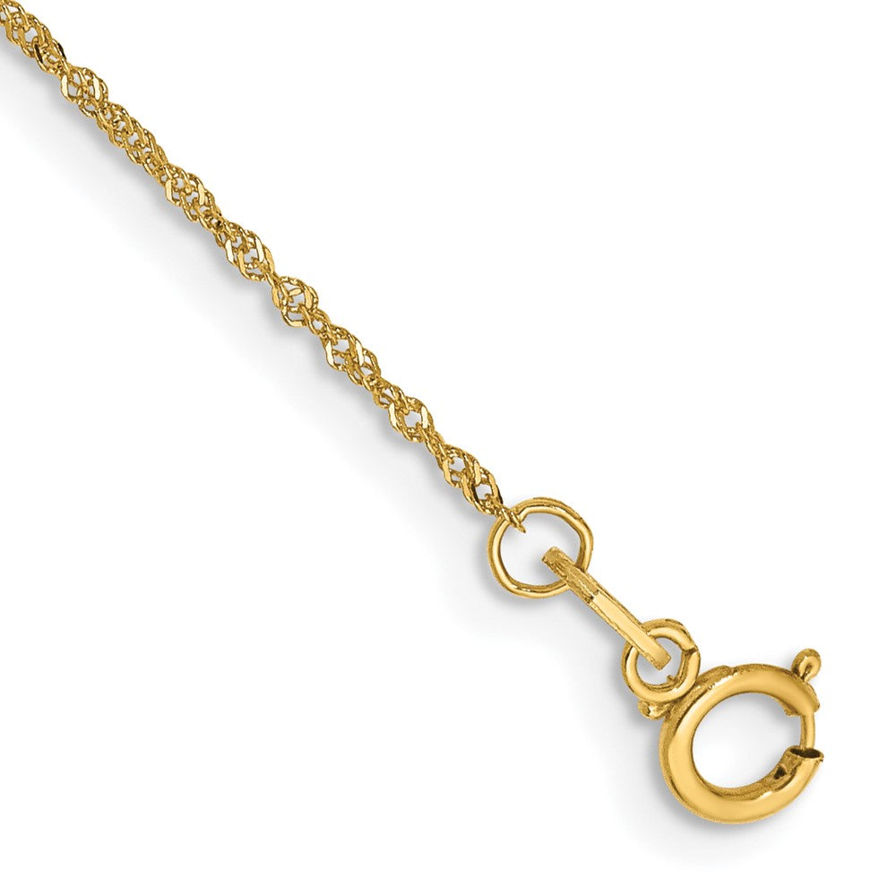 Solid;Diamond-cut;14k Yellow gold;Spring Ring