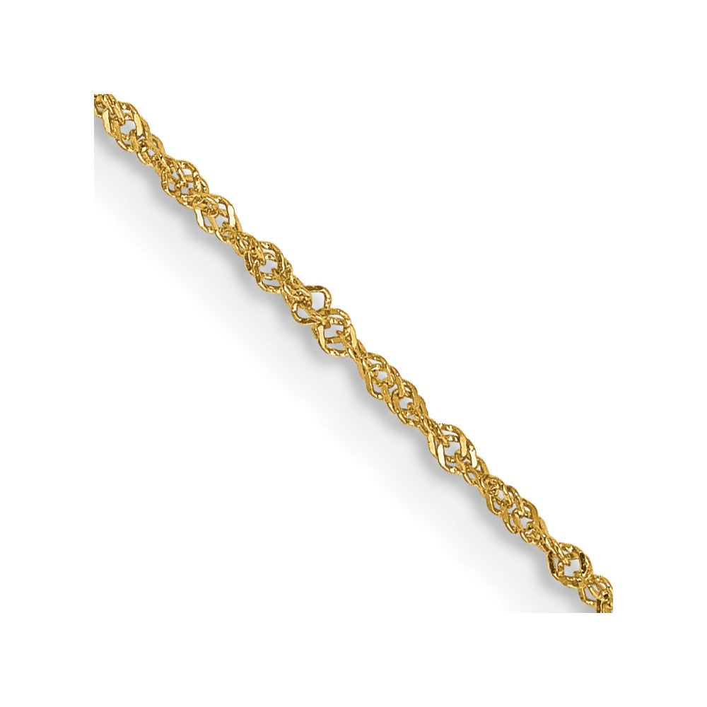 Solid;Diamond-cut;14k Yellow gold;Spring Ring