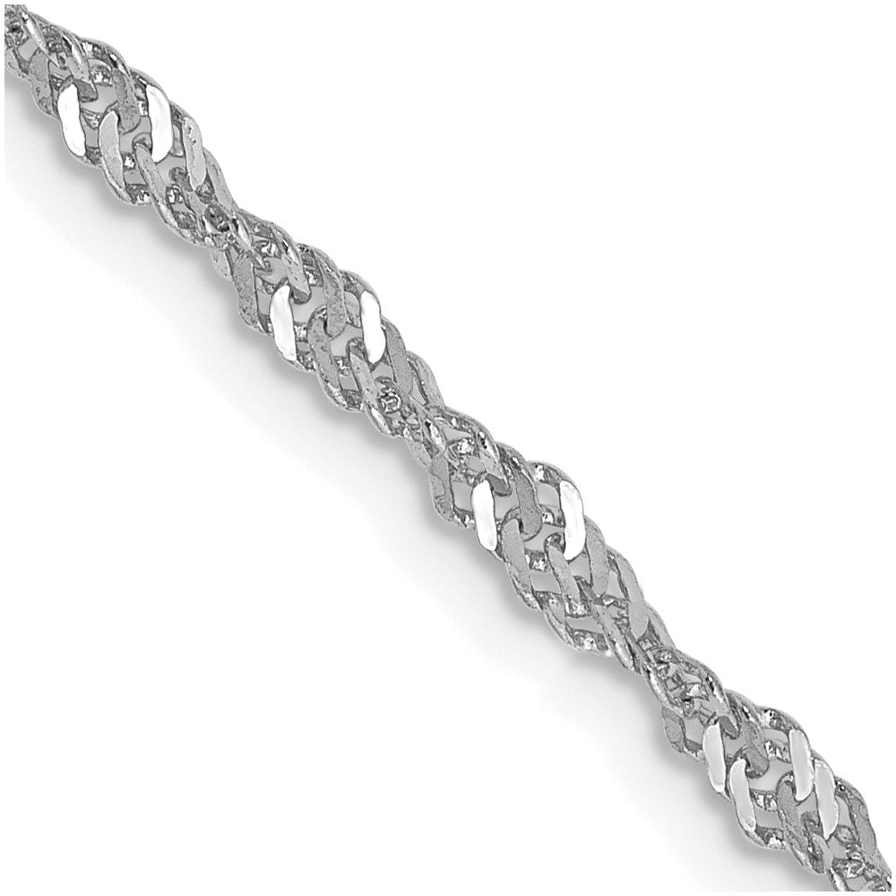 Solid;Diamond-cut;14K White gold;Lobster