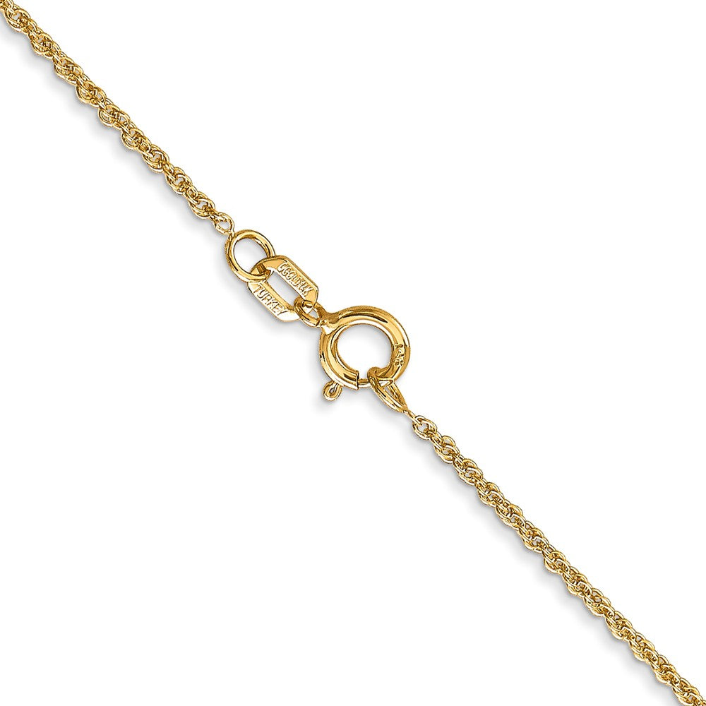 14K 24 inch 1.1mm Baby Rope with Spring Ring Clasp Chain