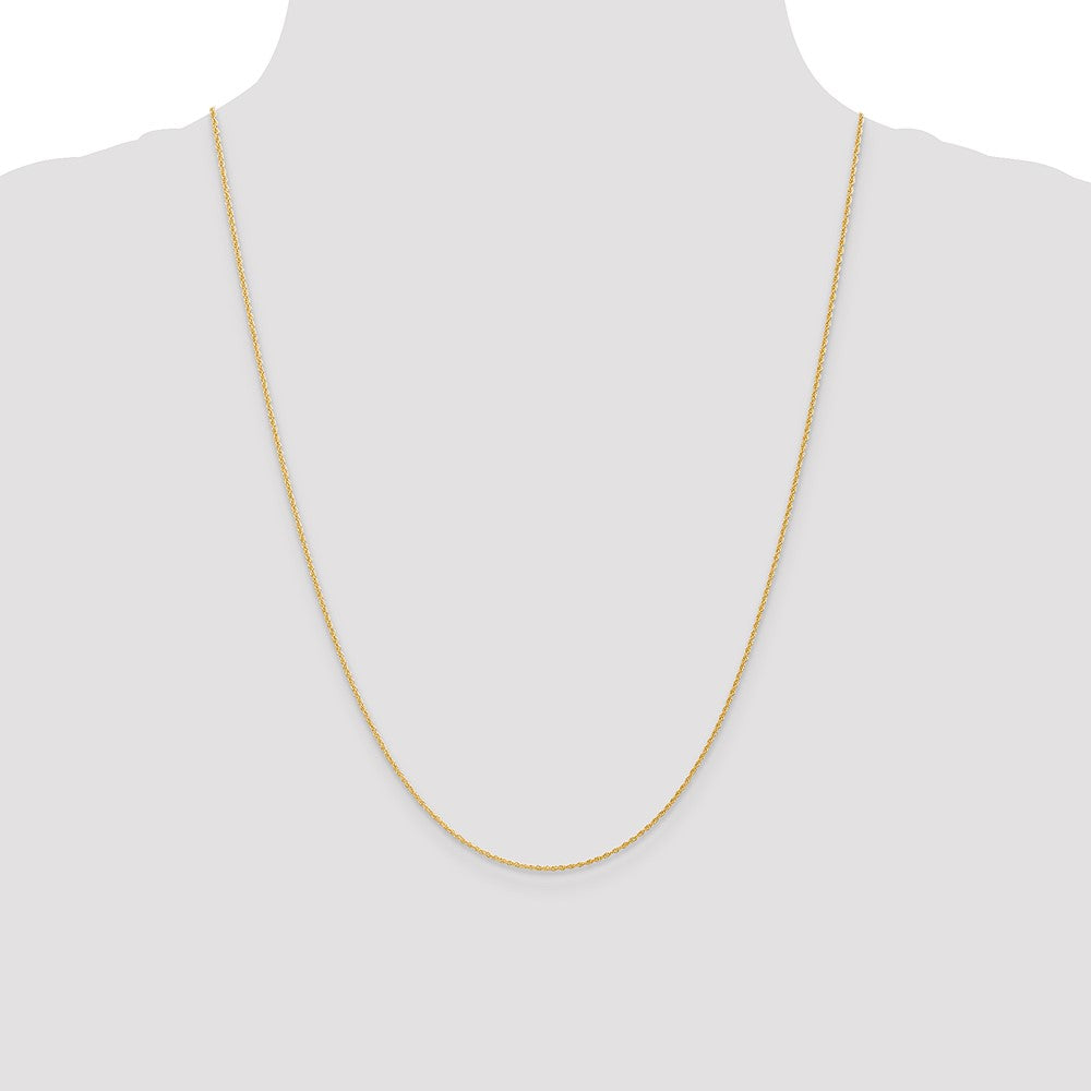 14K 24 inch 1.1mm Baby Rope with Spring Ring Clasp Chain