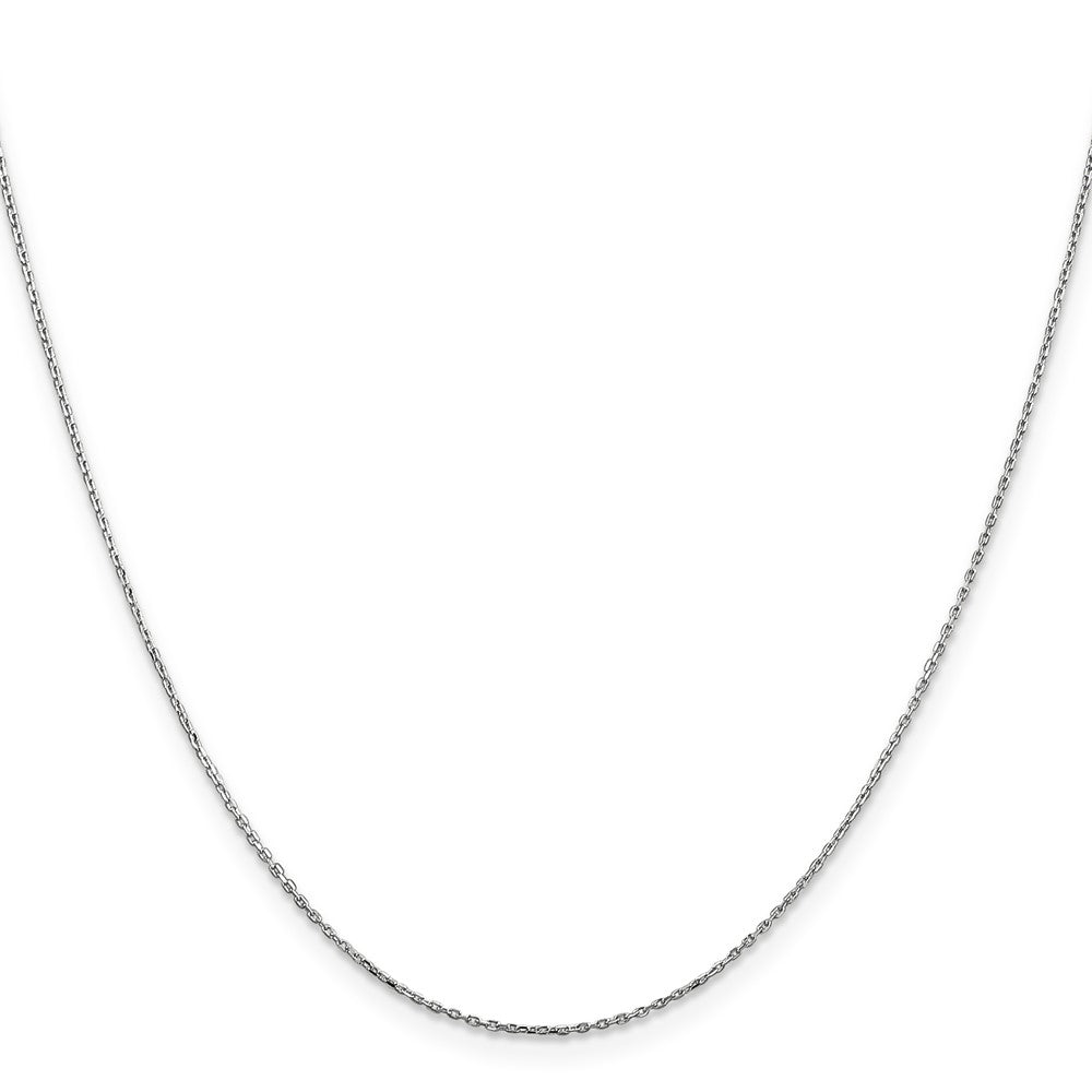 14K White Gold 26 inch .8mm Diamond-cut Cable with Lobster Clasp Chain