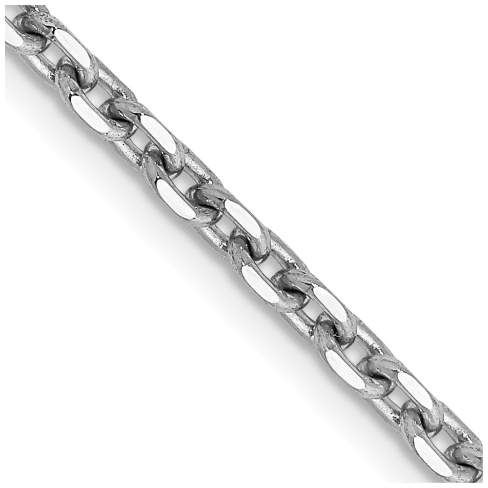Solid;Diamond-cut;Polished;14K White gold;Lobster