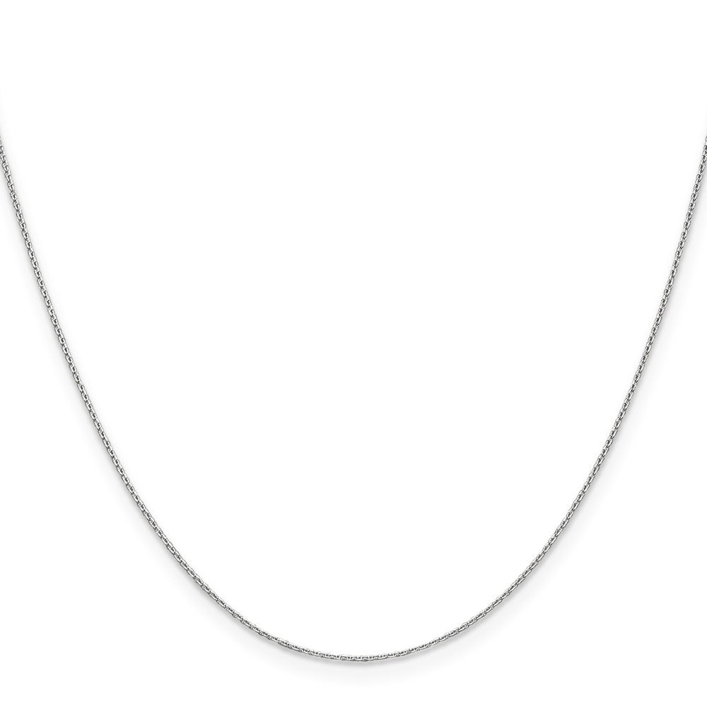 14K White Gold 16 inch .65mm Diamond-cut Round Open Link Cable with Lobster Clasp Chain