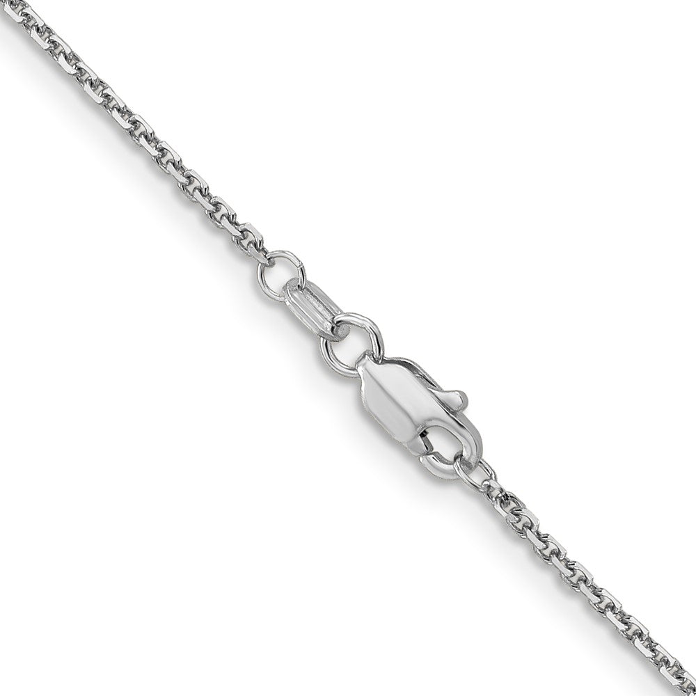 14K White Gold 26 inch 1.4mm Diamond-cut Round Open Link Cable with Lobster Clasp Chain