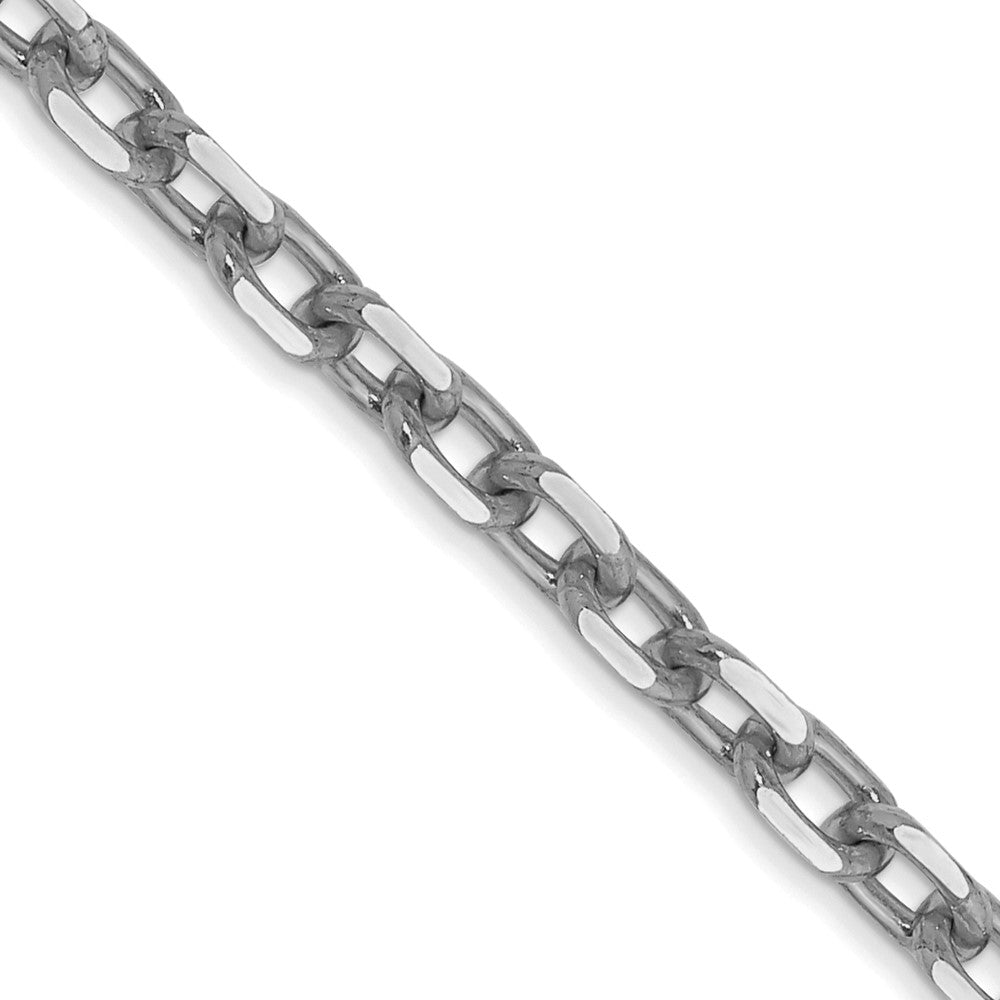 Solid;Diamond-cut;14K White gold;Lobster