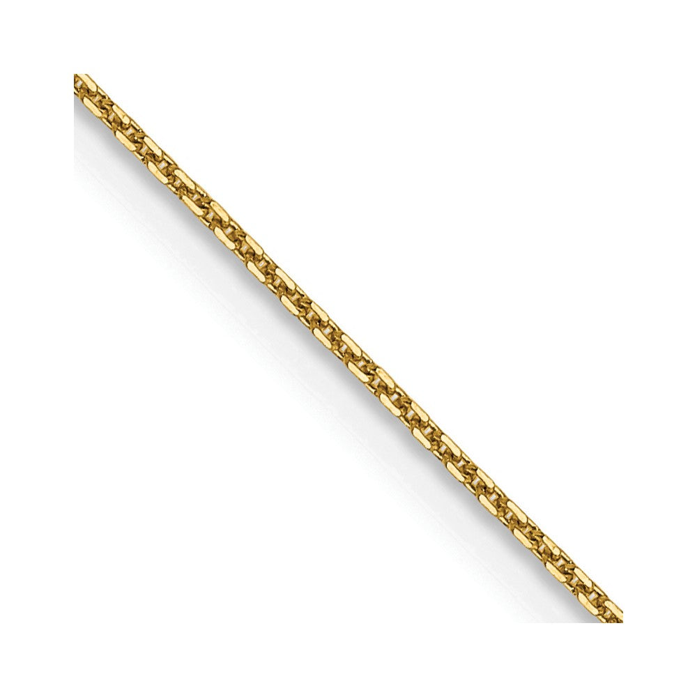 14K 22 inch .8mm Diamond-cut Round Open Link Cable with Lobster Clasp Chain