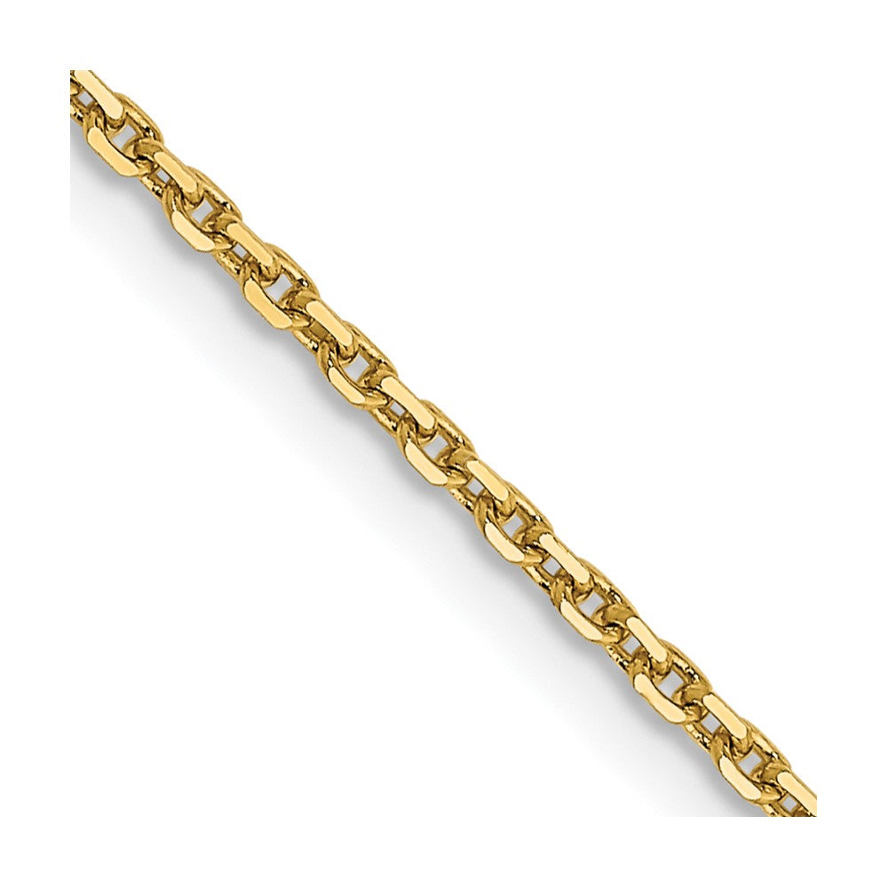 14K 26 inch 1.4mm Diamond-cut Round Open Link Cable with Lobster Clasp Chain