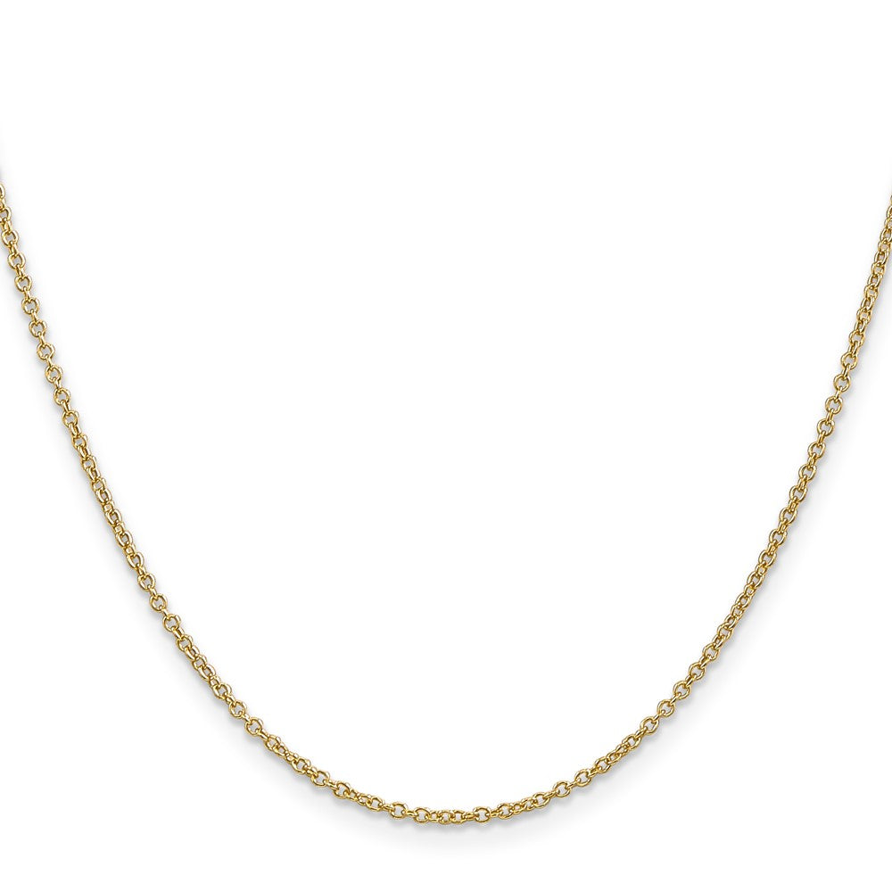 14K 24 inch 1.4mm Round Open Wide Link Cable with Lobster Clasp Chain