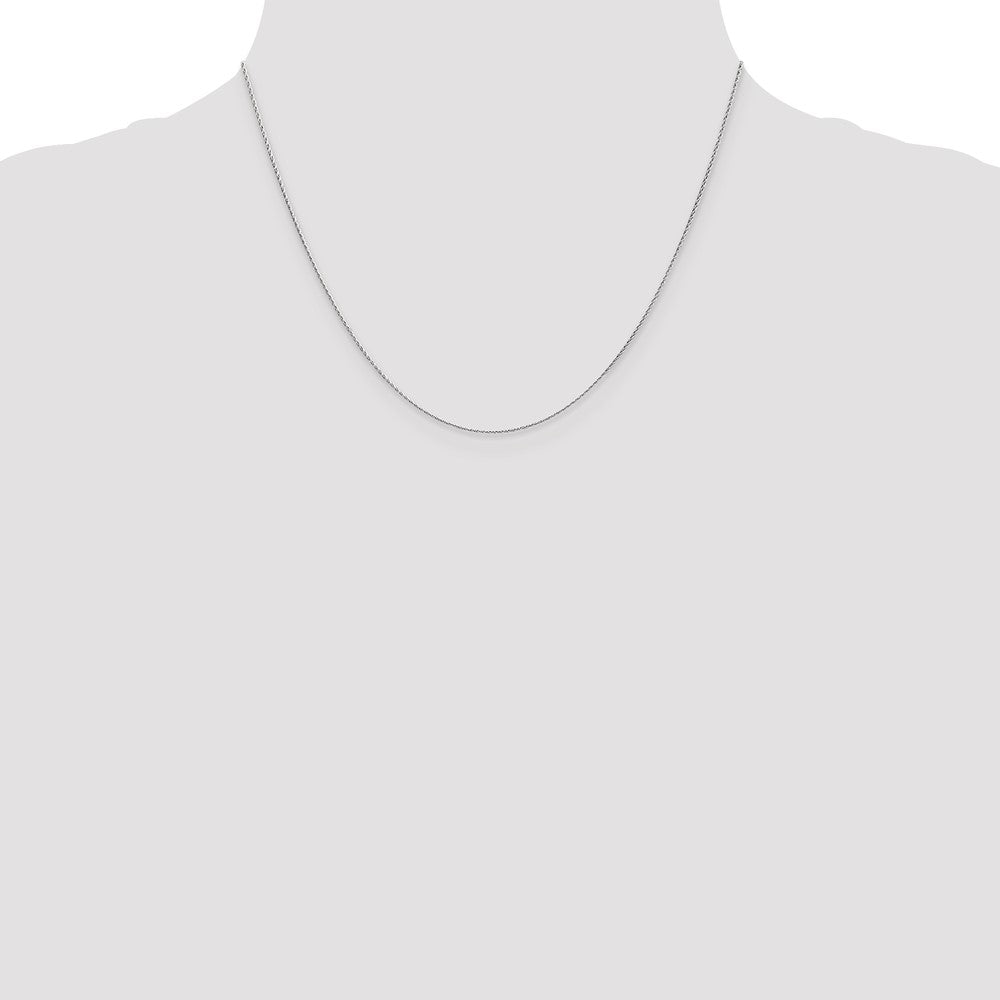 14K White Gold 18 inch .7mm Round Parisian Wheat with Lobster Clasp Chain