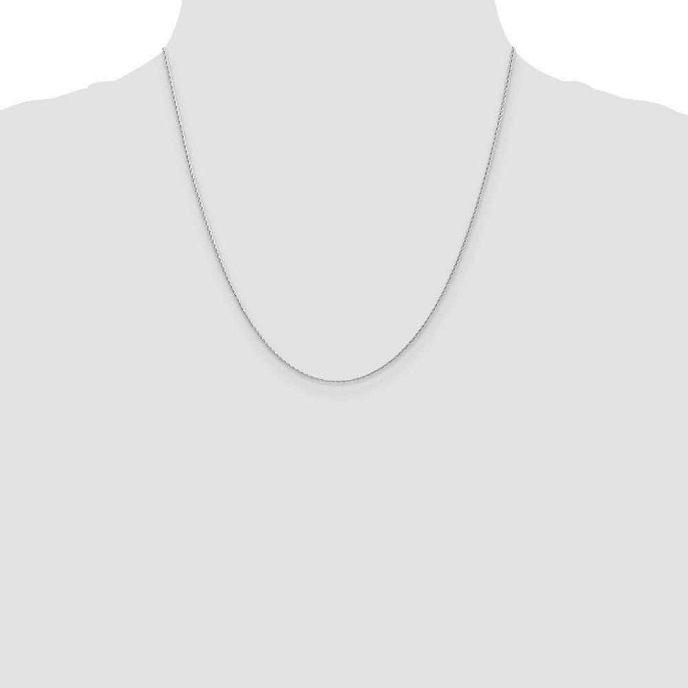 14K White Gold 20 inch 1mm Round Parisian Wheat with Lobster Clasp Chain