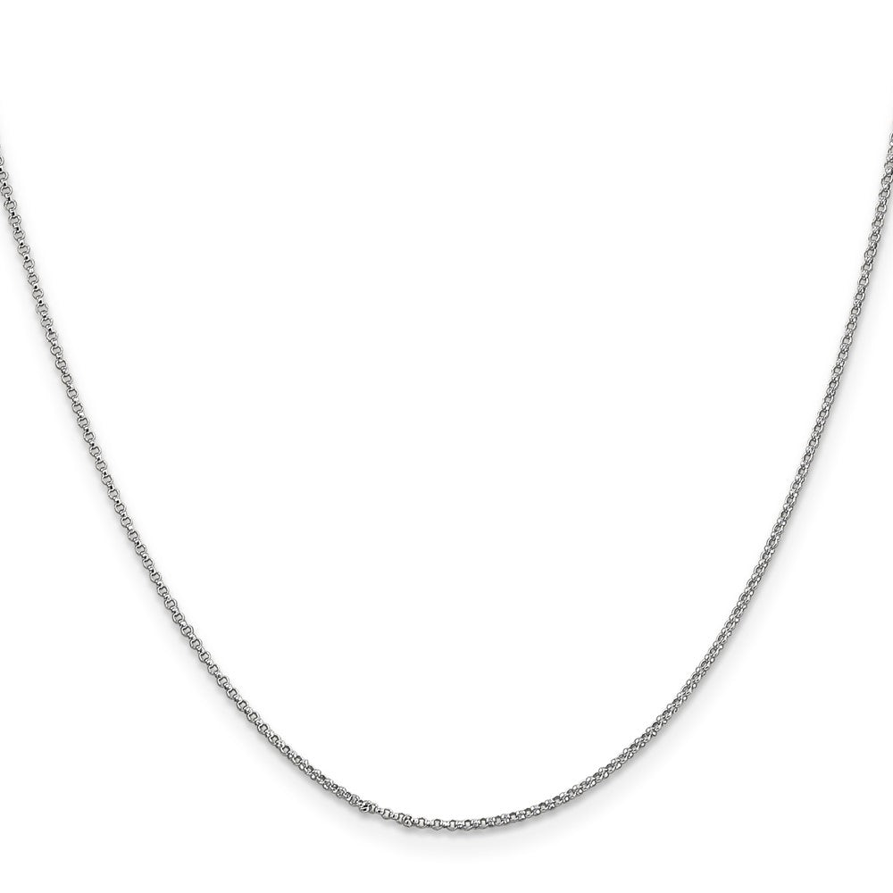 14K White Gold 18 inch 1.15mm Rolo with Lobster Clasp Pendant Chain