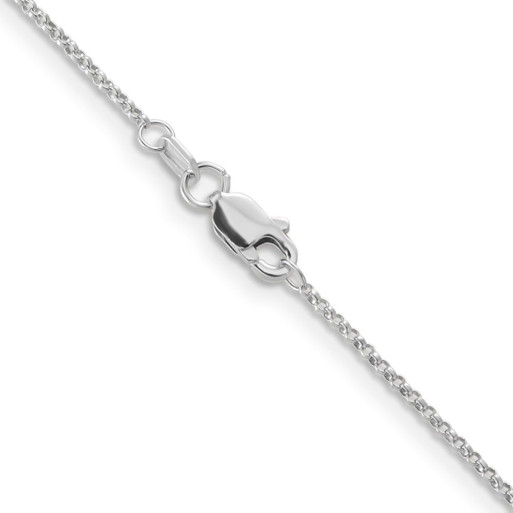14K White Gold 18 inch 1.15mm Rolo with Lobster Clasp Pendant Chain