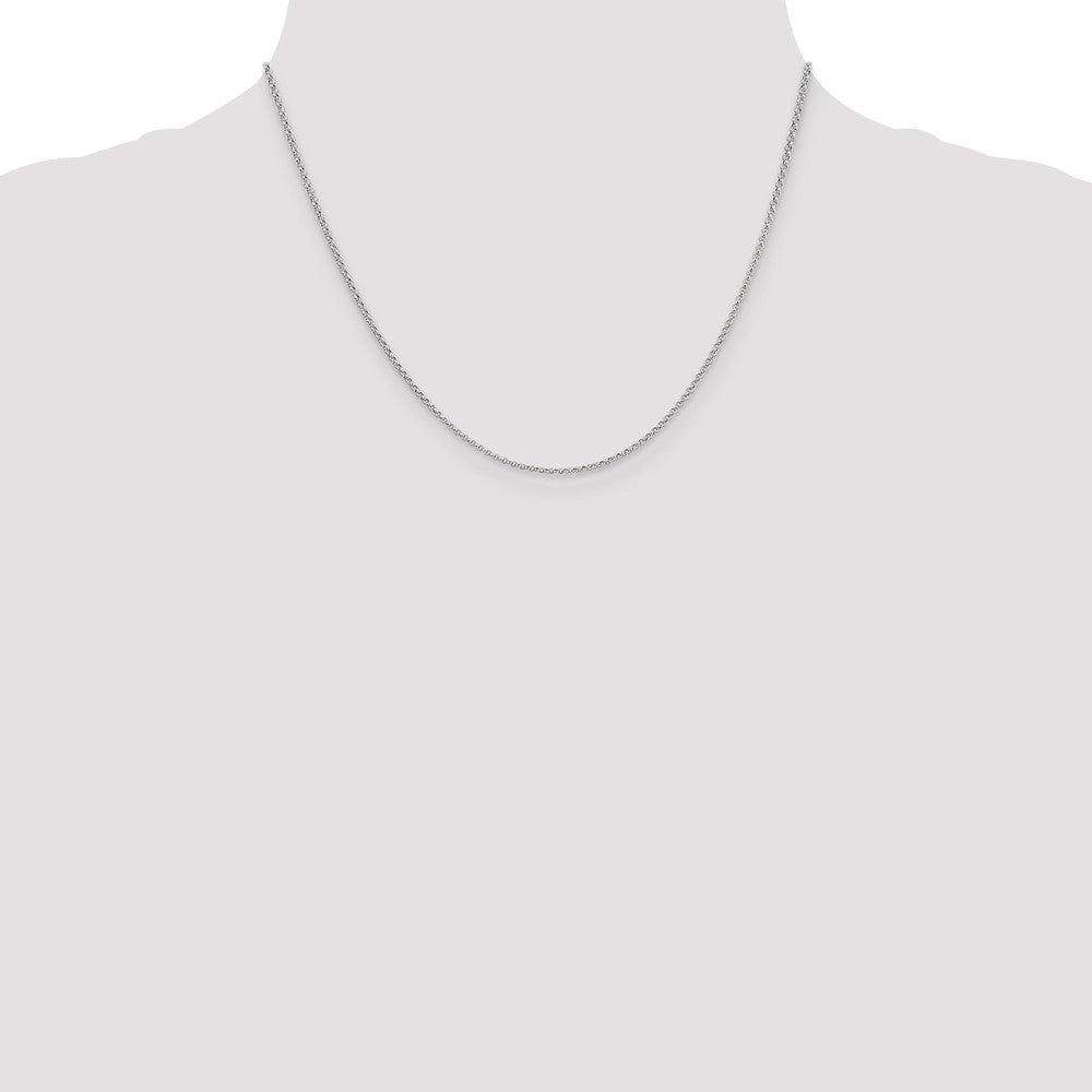 14K White Gold 18 inch 1.55mm Rolo with Lobster Clasp Pendant Chain